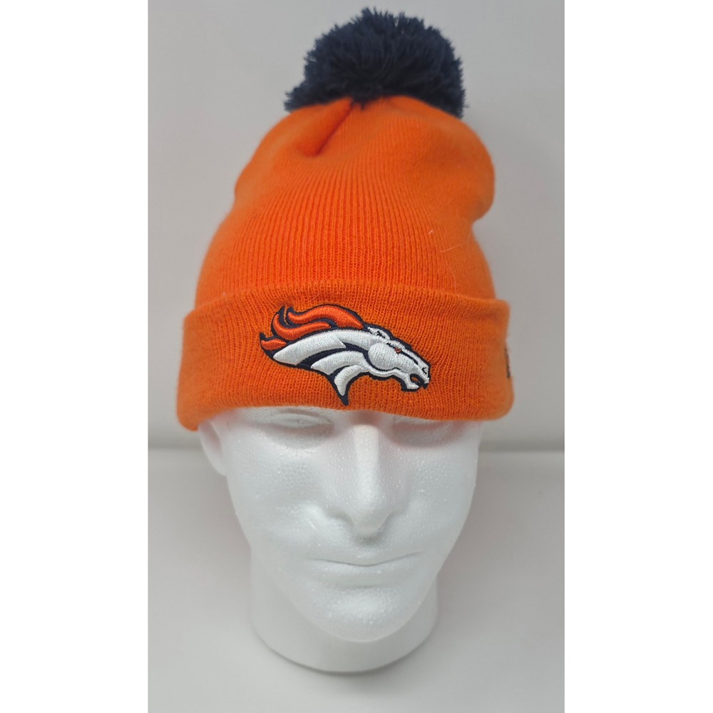 Denver Broncos NFL New Era Orange Knit‎ Pom Beanie Hat